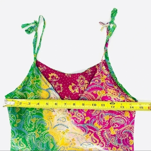 Upcycled boho sari silk tank top - Picture 3 of 7